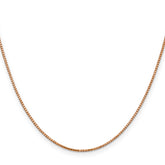 14K Rose Gold 24 inch 1.10mm Box Link with Lobster Clasp Chain